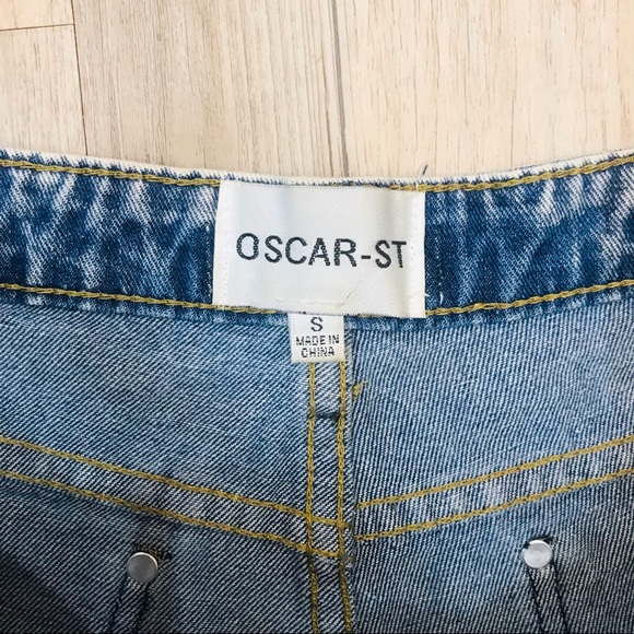 Oscar St boutique denim frayed jean shorts sz small - Picture 3 of 6